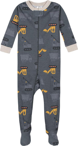 4-Pack Boys Safari Animals & Crab Snug Fit Footed Cotton Pajamas