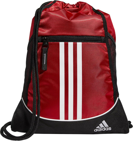 adidas Alliance Sackpack, Drawstring, Lightweight Small Gym Bag for Women, Soccer Backpack, Black, One Size