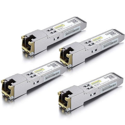 10Gtek 𝟭𝟬𝗚𝗕𝗮𝘀𝗲-𝗧 𝗦𝗙𝗣+ 𝘁𝗼 𝗥𝗝-𝟰𝟱 𝗧𝗿𝗮𝗻𝘀𝗰𝗲𝗶𝘃𝗲𝗿, 10Gbe SFP+ Copper Ethernet CAT6a Module, up to 30m, for Cisco SFP-10G-T-S, Ubiquiti UniFi, Fortinet, TP-Link and More