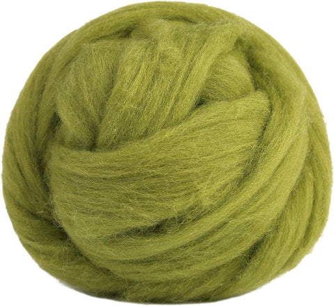 3.53oz Wool Roving Yarn, Wool Felting Supplies, Pure Wools, Chunky Yarn, Spinning Wool Roving for Needle Felting Wet Felting DIY Hand Spinning (White)