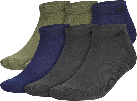 adidas Men's Athletic Cushioned Low Cut Socks with Arch Compression for a Secure Fit (6-Pair)