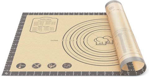 26x16 Inch Extra Thick Silicone Baking Mat with Measurements, Non-slip and Reusable - For Cookies, Bread, Pastry