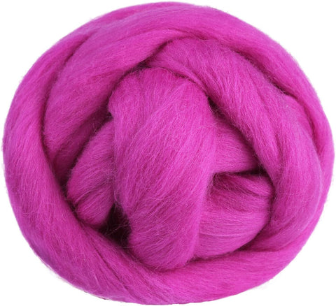 3.53oz Wool Roving Yarn, Wool Felting Supplies, Pure Wools, Chunky Yarn, Spinning Wool Roving for Needle Felting Wet Felting DIY Hand Spinning (White)