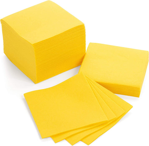 AH AMERICAN HOMESTEAD Cocktail Napkins-Disposable Beverage/Bar Napkins-Black Linen-Like Square Napkins-Eco-Friendly & Compostable-Everyday Use, Party or Wedding 4.75inch x 4.75inch (100 Count, Black)