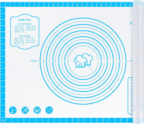 26x16 Inch Extra Thick Silicone Baking Mat with Measurements, Non-slip and Reusable - For Cookies, Bread, Pastry