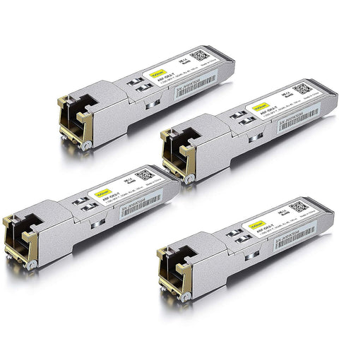 10Gtek 𝟭𝟬𝗚𝗕𝗮𝘀𝗲-𝗧 𝗦𝗙𝗣+ 𝘁𝗼 𝗥𝗝-𝟰𝟱 𝗧𝗿𝗮𝗻𝘀𝗰𝗲𝗶𝘃𝗲𝗿, 10Gbe SFP+ Copper Ethernet CAT6a Module, up to 30m, for Cisco SFP-10G-T-S, Ubiquiti UniFi, Fortinet, TP-Link and More