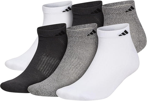 adidas Men's Athletic Cushioned Low Cut Socks with Arch Compression for a Secure Fit (6-Pair)