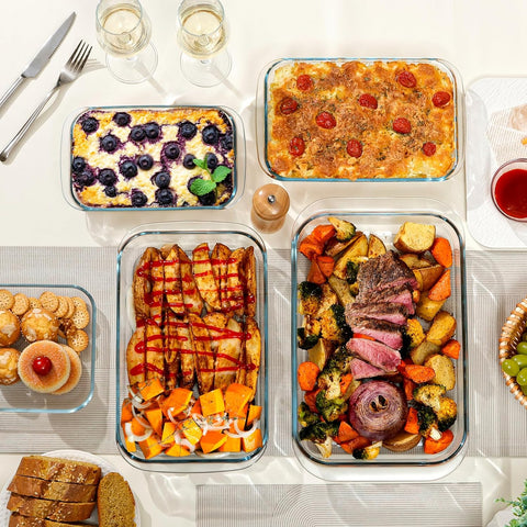 1QT Glass Baking Dish for Oven, Single Serving Glass Pan for Cooking Small Glass Casserole Dish Rectangular Baking Pan Glass Oven Bakeware