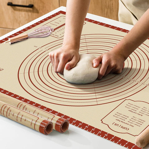 26x16 Inch Extra Thick Silicone Baking Mat with Measurements, Non-slip and Reusable - For Cookies, Bread, Pastry