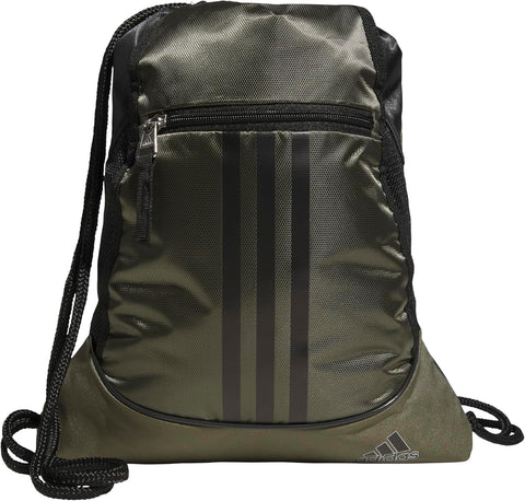adidas Alliance Sackpack, Drawstring, Lightweight Small Gym Bag for Women, Soccer Backpack, Black, One Size