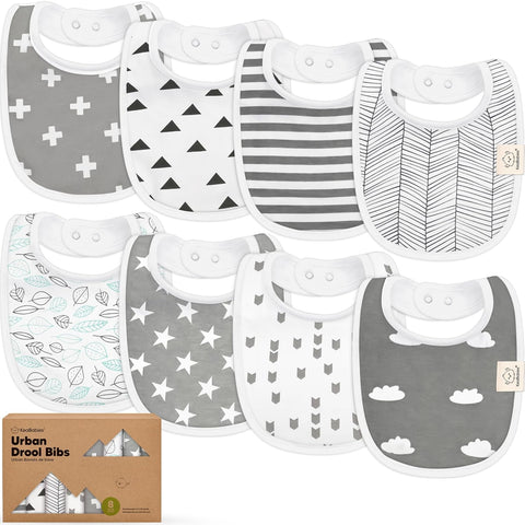 8-Pack Organic Baby Bibs for Boys, Girls - Soft Cotton Drooling and Teething Bibs for Baby Girl & Boy, Extra Absorbent, Easy to Clean & Put On for Toddler, Newborn, Infant 0-24 Months (Sweet Charm)