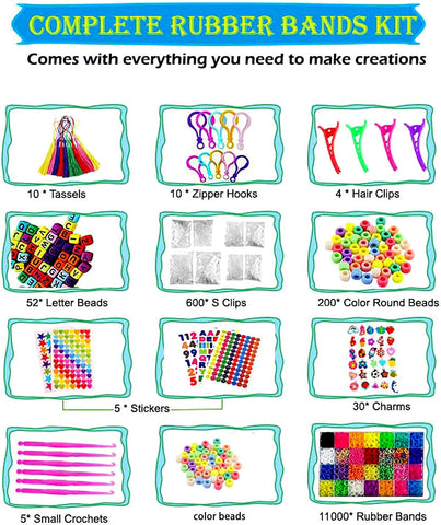 12080+ Loom Bands Kit, Rubber Bands for Bracelet Making Kit, DIY Art Craft Loom Bracelet Kit,2025 Creativity Birthday Gift Ideal Christmas Gifts