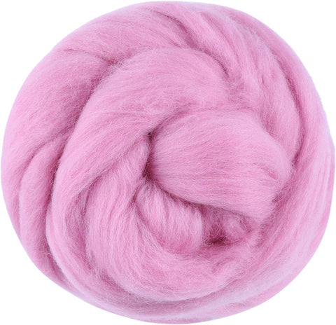 3.53oz Wool Roving Yarn, Wool Felting Supplies, Pure Wools, Chunky Yarn, Spinning Wool Roving for Needle Felting Wet Felting DIY Hand Spinning (White)