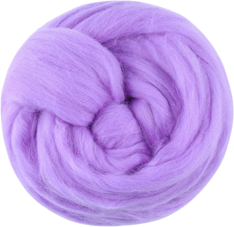 3.53oz Wool Roving Yarn, Wool Felting Supplies, Pure Wools, Chunky Yarn, Spinning Wool Roving for Needle Felting Wet Felting DIY Hand Spinning (White)