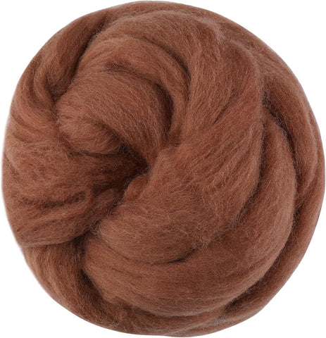 3.53oz Wool Roving Yarn, Wool Felting Supplies, Pure Wools, Chunky Yarn, Spinning Wool Roving for Needle Felting Wet Felting DIY Hand Spinning (White)