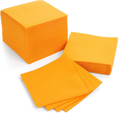 AH AMERICAN HOMESTEAD Cocktail Napkins-Disposable Beverage/Bar Napkins-Black Linen-Like Square Napkins-Eco-Friendly & Compostable-Everyday Use, Party or Wedding 4.75inch x 4.75inch (100 Count, Black)