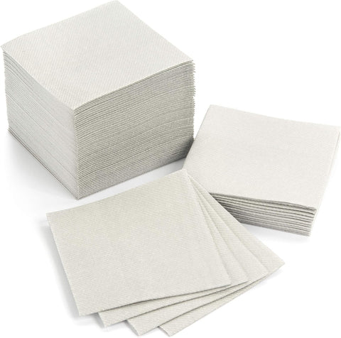 AH AMERICAN HOMESTEAD Cocktail Napkins-Disposable Beverage/Bar Napkins-Black Linen-Like Square Napkins-Eco-Friendly & Compostable-Everyday Use, Party or Wedding 4.75inch x 4.75inch (100 Count, Black)