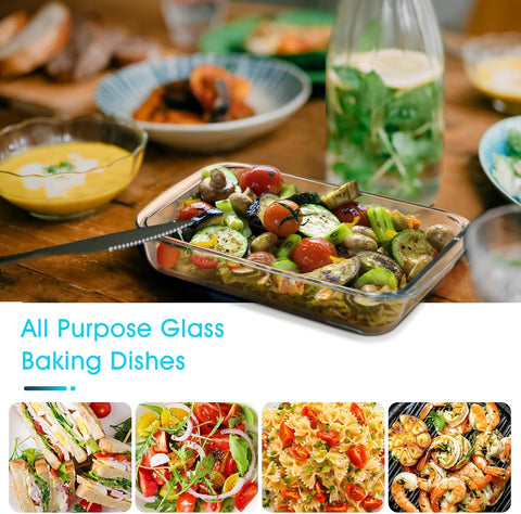 1QT Glass Baking Dish for Oven, Single Serving Glass Pan for Cooking Small Glass Casserole Dish Rectangular Baking Pan Glass Oven Bakeware