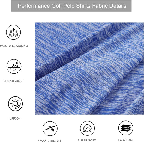 Alex Vando Mens Golf Shirt Moisture Wicking Quick-Dry Short Sleeve Casual Polo Shirts for Men