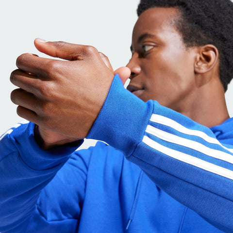 adidas Men's Essentials Fleece 3-stripes Hoodie, Semi Lucid Blue, XX-Small
