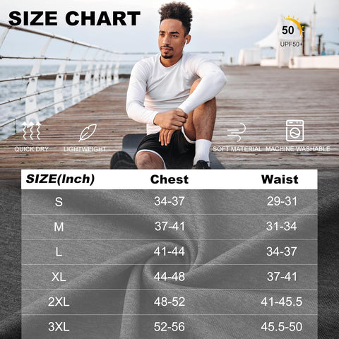 7 Pack Long Sleeve Shirts for Men UPF 50+ UV Sun Protection Quick Dry Moisture Wicking Workout Tee Shirts