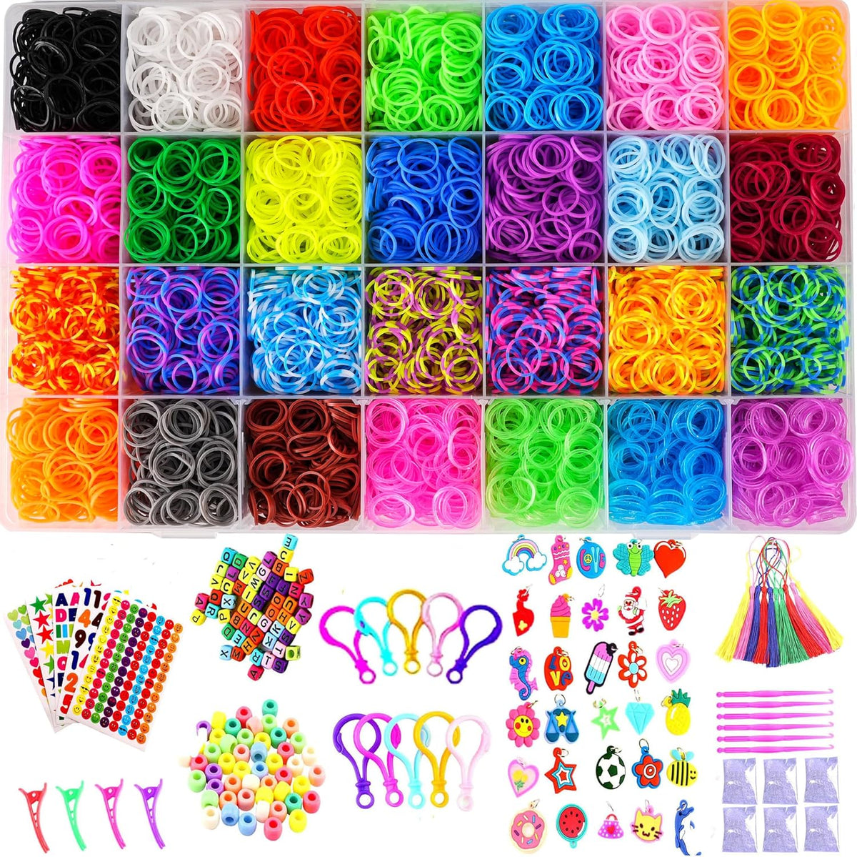 12080+ Loom Bands Kit, Rubber Bands for Bracelet Making Kit, DIY Art Craft Loom Bracelet Kit,2025 Creativity Birthday Gift Ideal Christmas Gifts