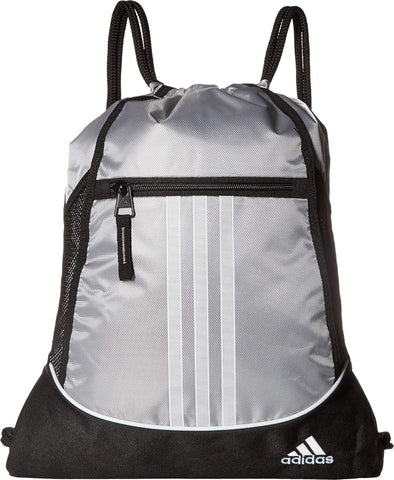adidas Alliance Sackpack, Drawstring, Lightweight Small Gym Bag for Women, Soccer Backpack, Black, One Size
