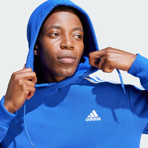 adidas Men's Essentials Fleece 3-stripes Hoodie, Semi Lucid Blue, XX-Small