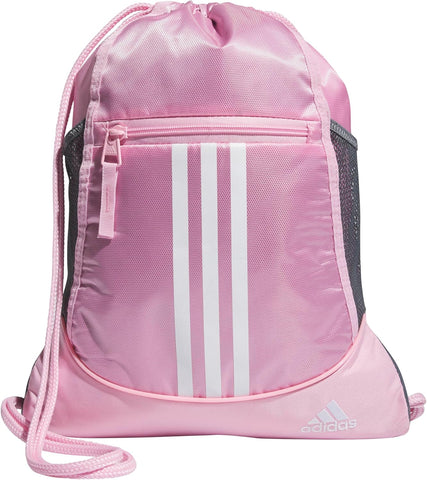 adidas Alliance Sackpack, Drawstring, Lightweight Small Gym Bag for Women, Soccer Backpack, Black, One Size