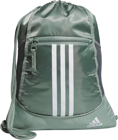 adidas Alliance Sackpack, Drawstring, Lightweight Small Gym Bag for Women, Soccer Backpack, Black, One Size