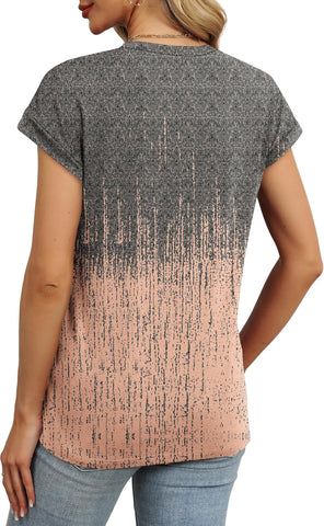 Alaroo Womens Summer Tops Short Sleeve Shirts Crew Neck Cute Trendy Tunic Blouses (S-3XL)