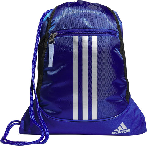 adidas Alliance Sackpack, Drawstring, Lightweight Small Gym Bag for Women, Soccer Backpack, Black, One Size