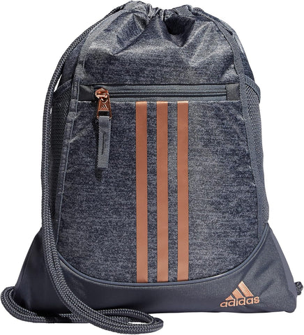 adidas Alliance Sackpack, Drawstring, Lightweight Small Gym Bag for Women, Soccer Backpack, Black, One Size