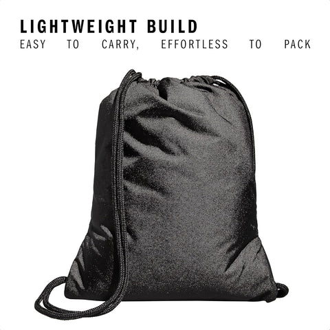 adidas Alliance Sackpack, Drawstring, Lightweight Small Gym Bag for Women, Soccer Backpack, Black, One Size