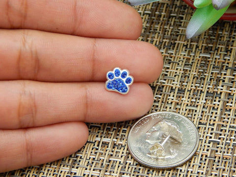 925 Sterling Silver Paw Print Stud Earrings (Choose Your Style) (Nickel Free)